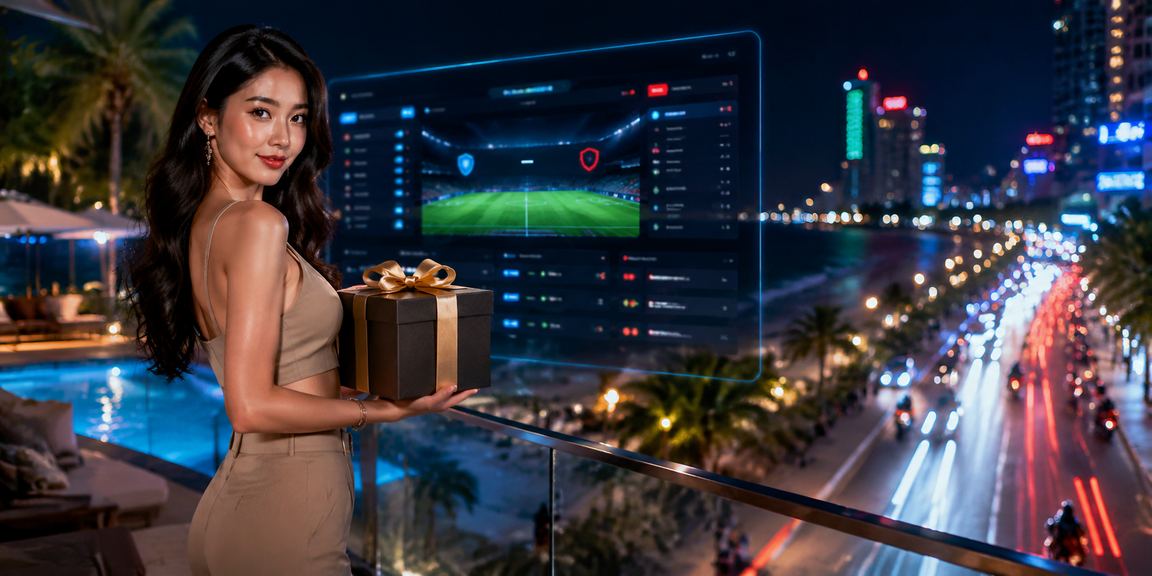Ánh đèn neon rực rỡ tại Nha Trang về đêm cùng không khí casino trực tuyến sôi động